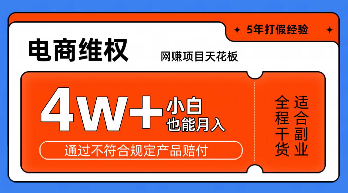 网赚项目天花板电商购物维权月收入稳定4w+独家玩法小白也能上手网赚终点站_网创项目分享_轻创业交流圈子网赚终点站